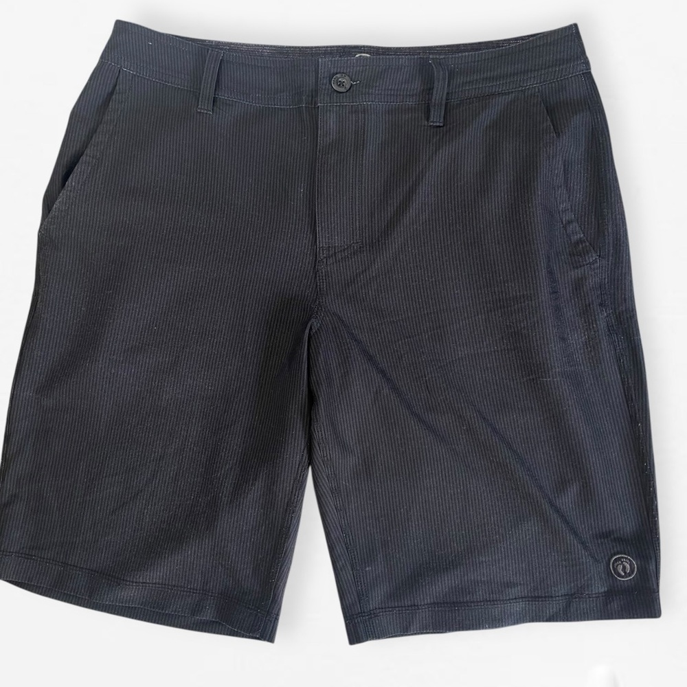 Men’s Hang Ten Charcoal Black Flat Front hybrid Active Board Shorts 32